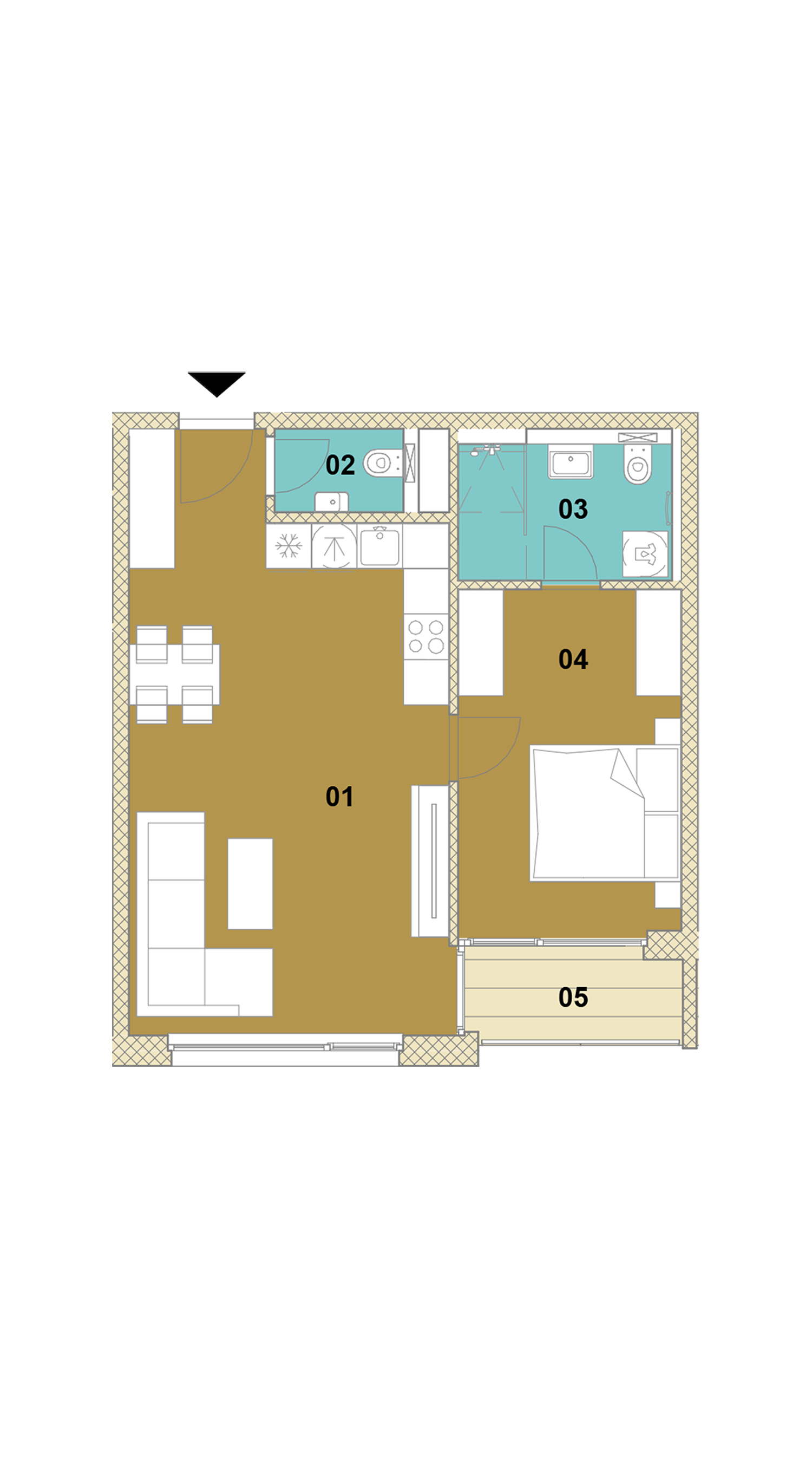 Dvojizbový byt s loggiou D1-202