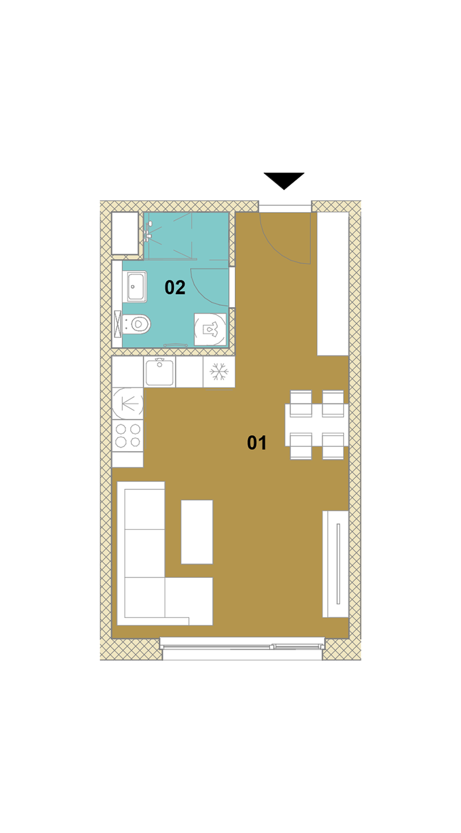 Jednoizbový byt D1-304