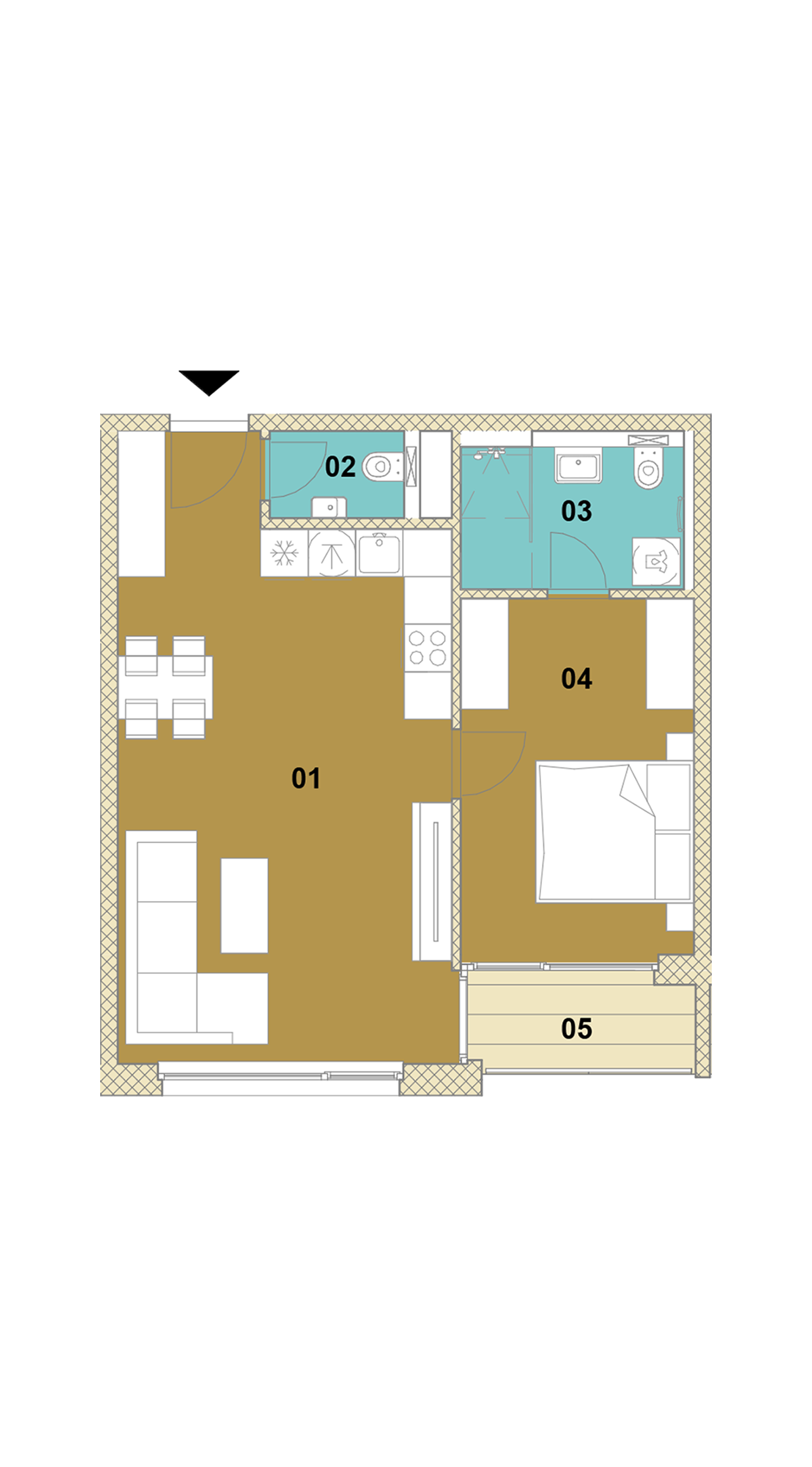 Dvojizbový byt s loggiou D1-402