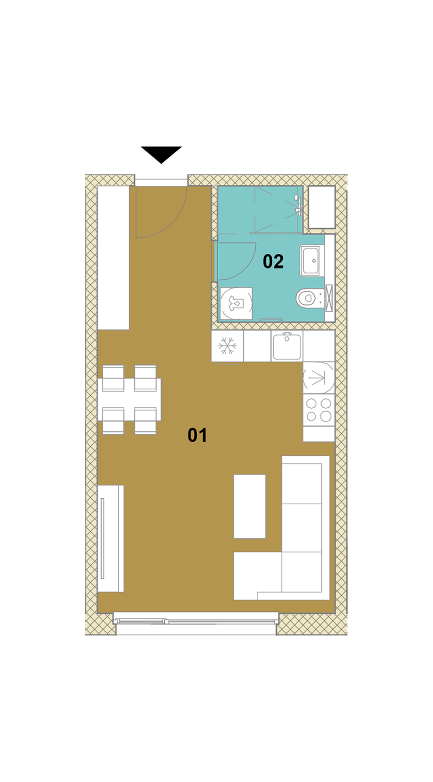 Jednoizbový byt D2-303