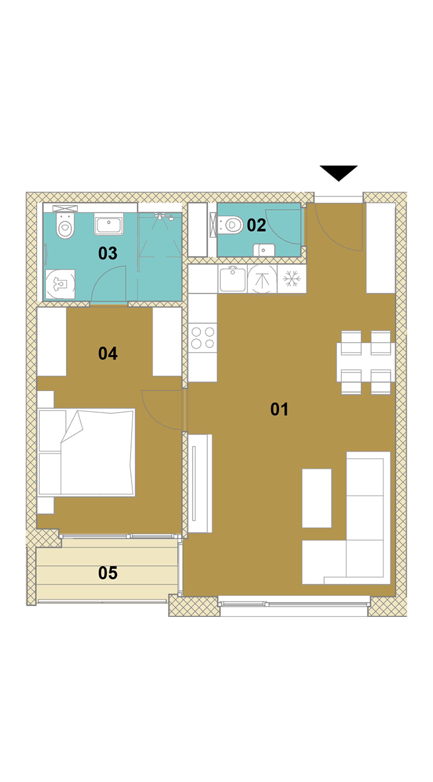 Dvojizbový byt s loggiou D2-305