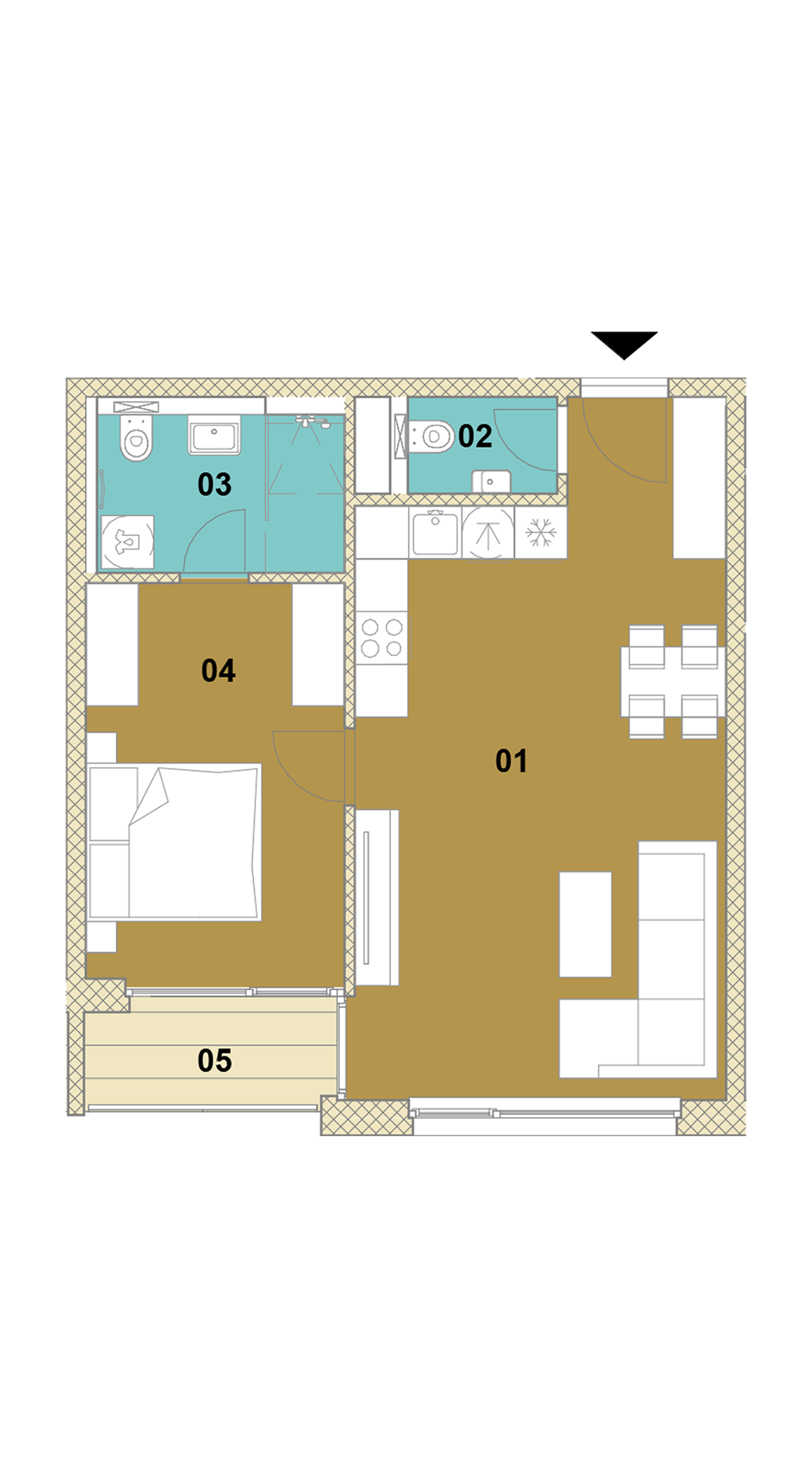 Dvojizbový byt s loggiou E1-204