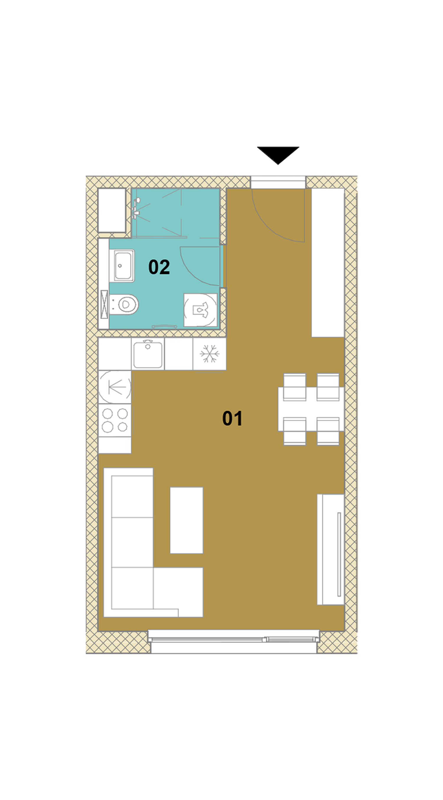Jednoizbový byt E1-303