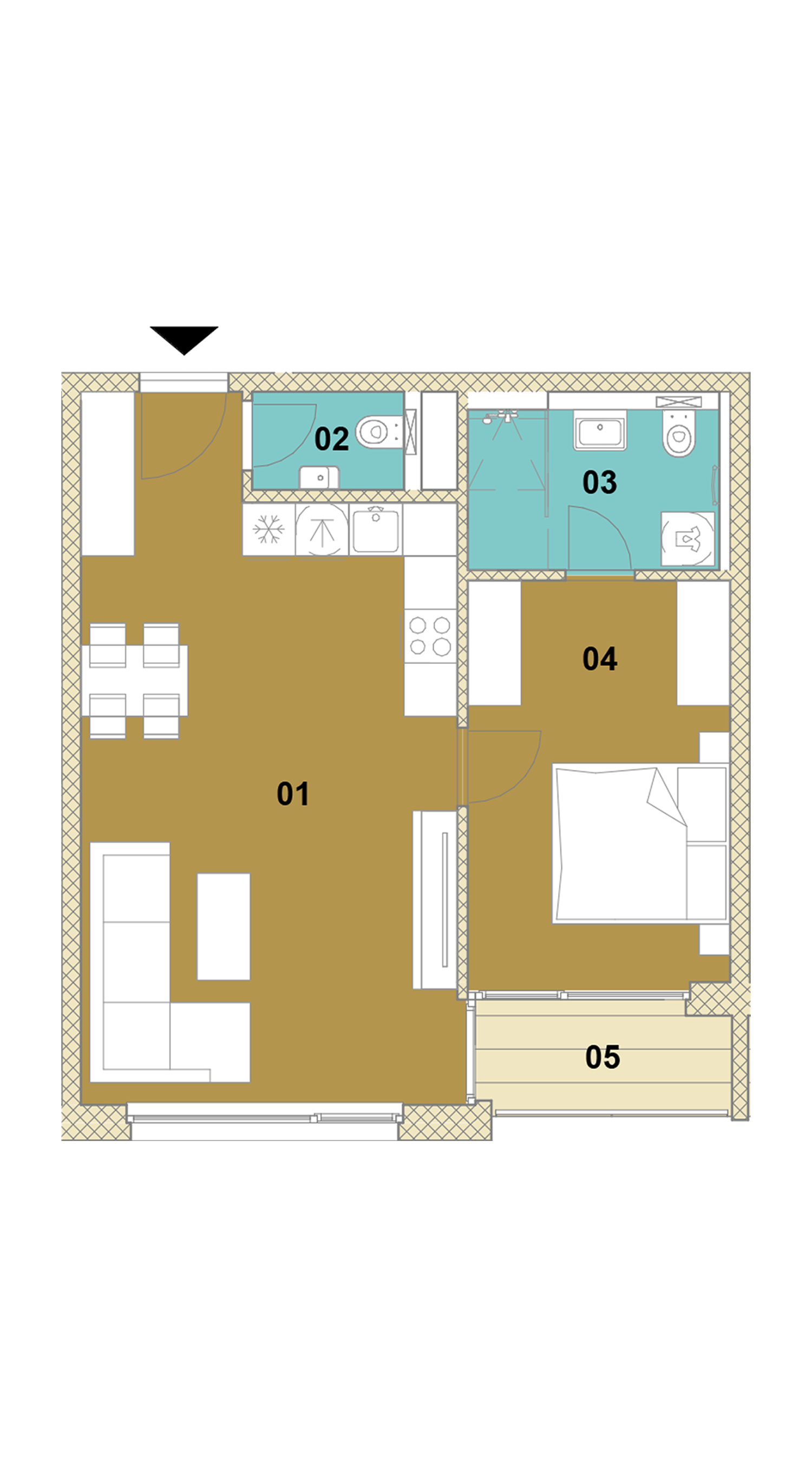 Dvojizbový byt s loggiou E2-202