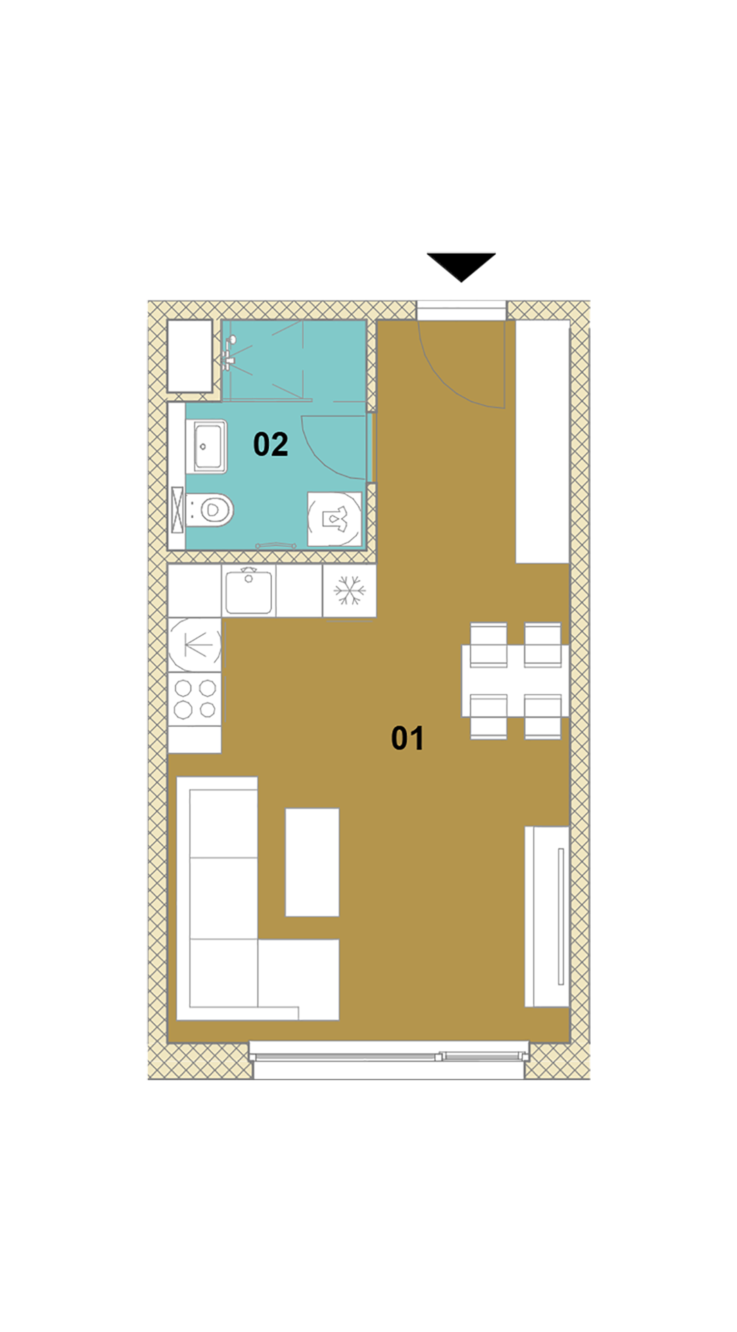 Jednoizbový byt E2-403