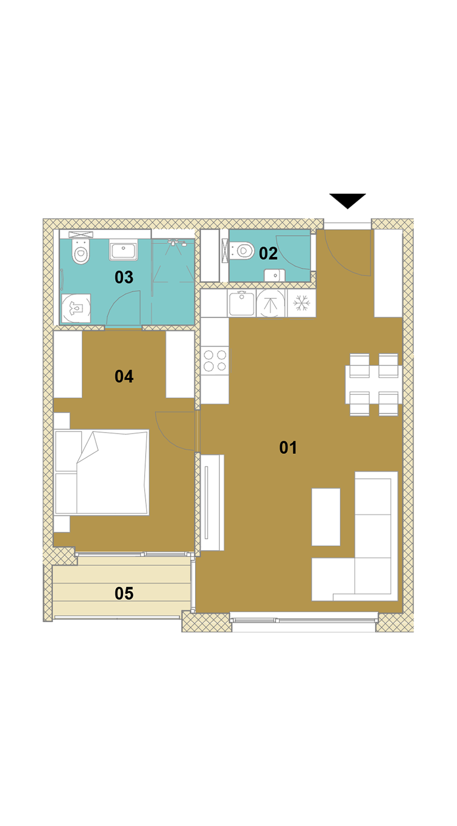 Dvojizbový byt s loggiou D1-205