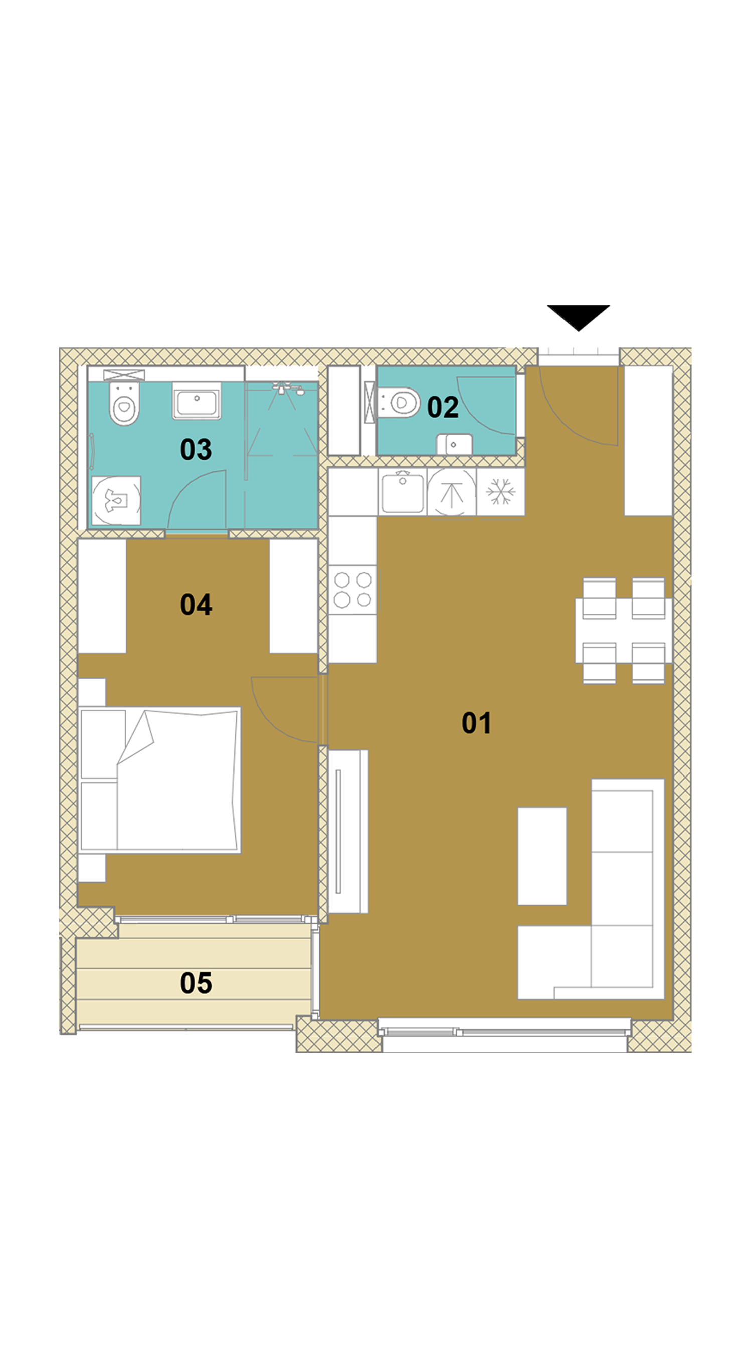 Dvojizbový byt s loggiou D2-205