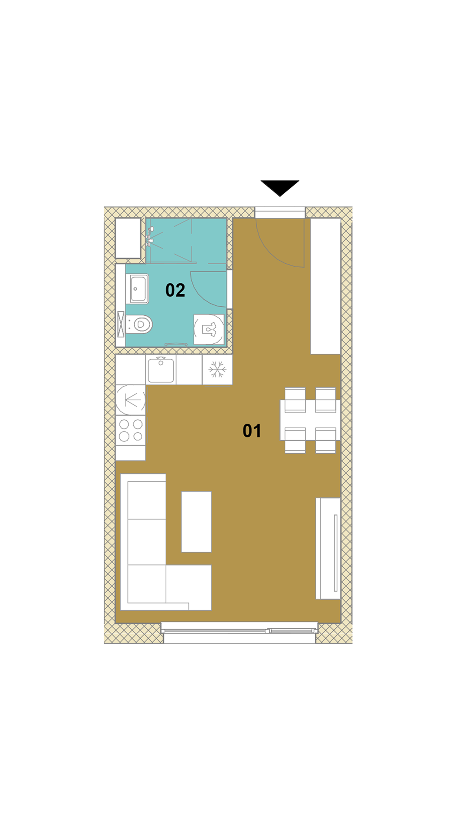 Jednoizbový byt E1-203