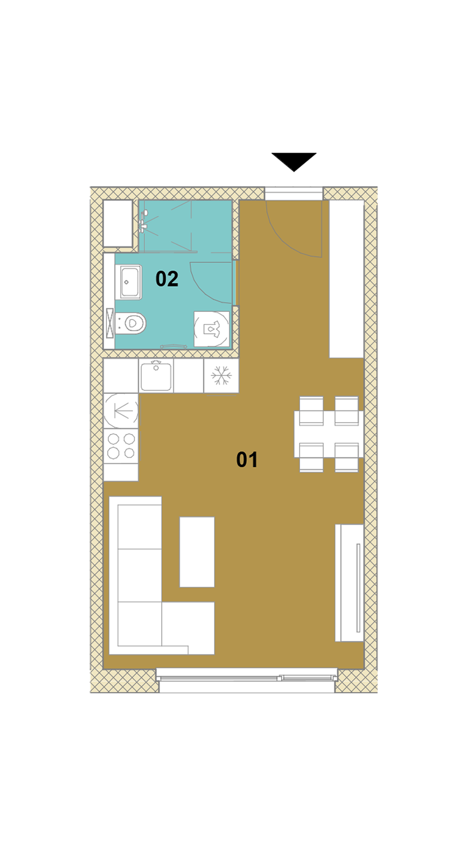 Jednoizbový byt E1-403